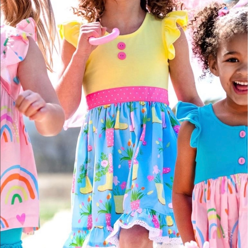 New Eleanor Rose Girls size 10-12 Rainboots Dress